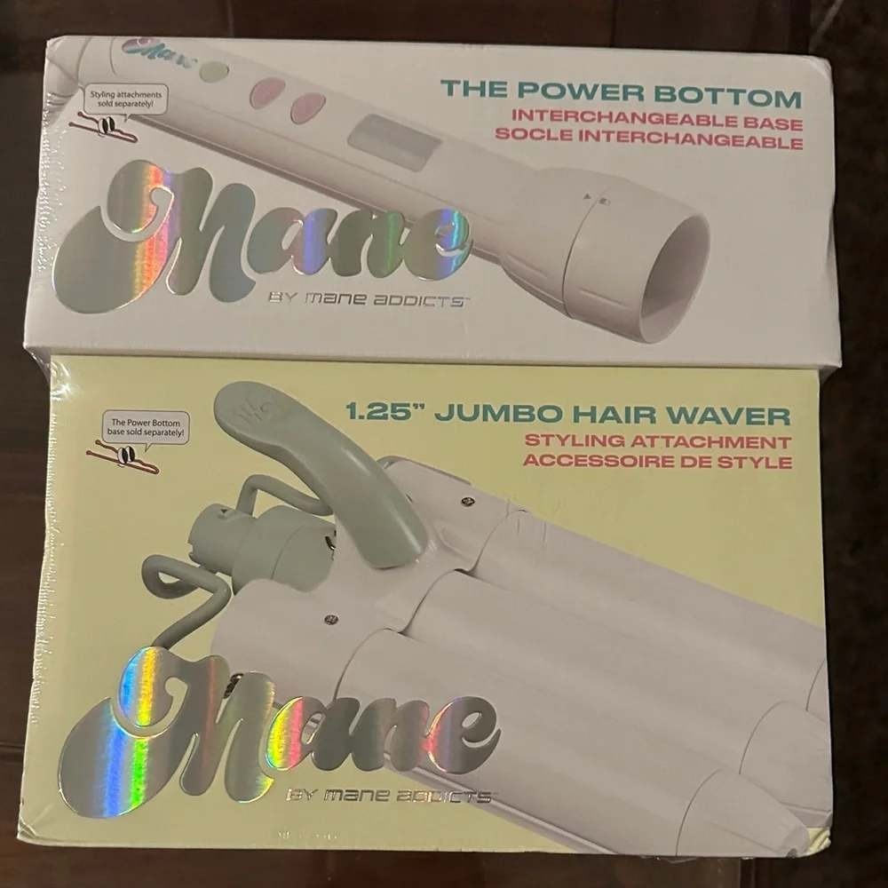 MANE 1.25 in. Jumbo Hair Waver with Power Bottom Interchangeable Base NIB